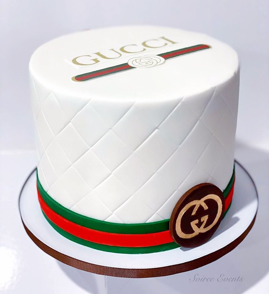 Quilted Gucci Cake with Printed Edible Image Logo – Soiree