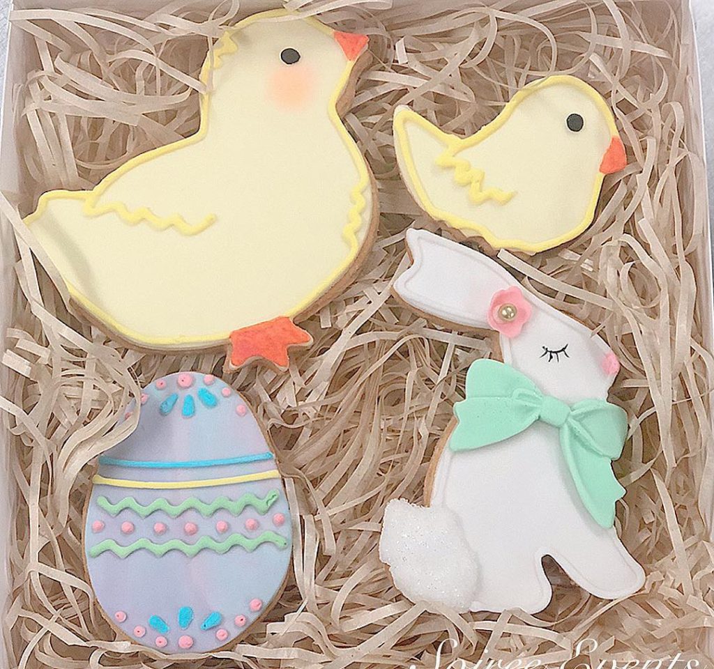 Easter Cookie Gift Box of 4 – Bunny and Spring Chicks – Soiree